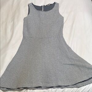 Gray Striped Sleeveless Dress